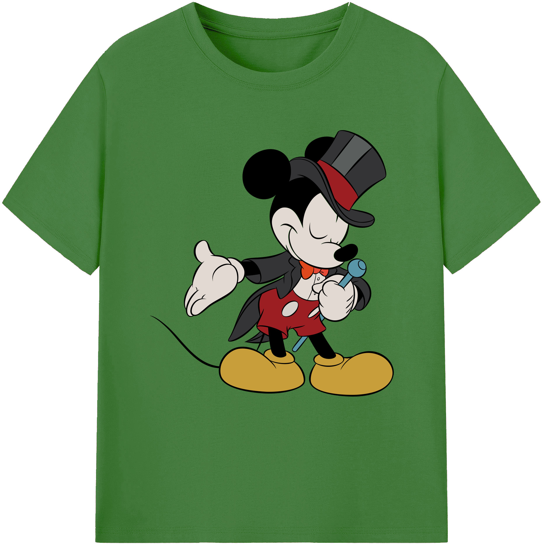 （画像用） ミッキーマウス Mickey Mouse レディースカジュアルプリントTシャツ（綿100％）